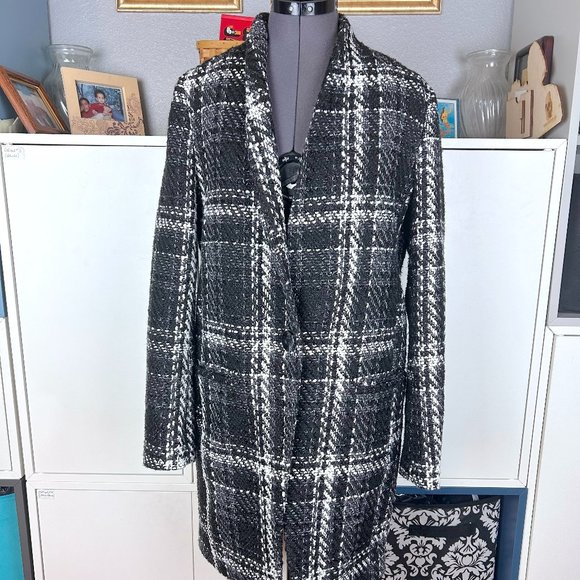 Express Plaid Tweed Coat - Picture 2 of 6